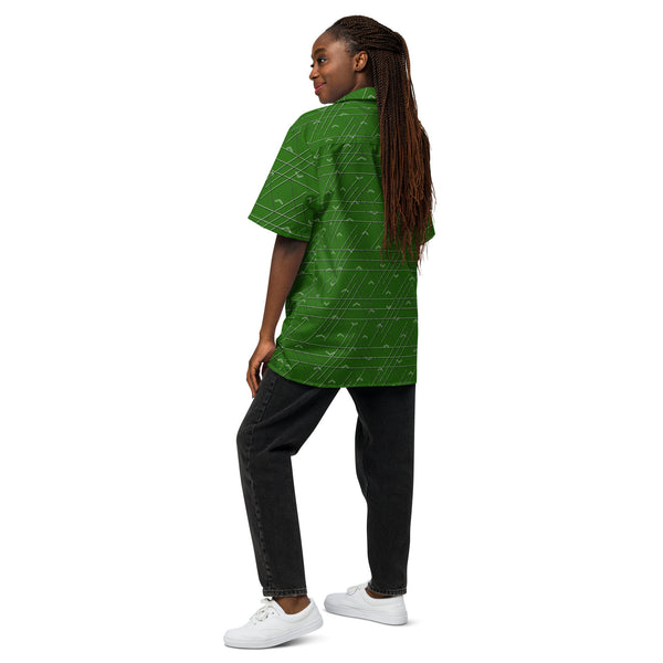 Level Up Green Unisex Button Shirt