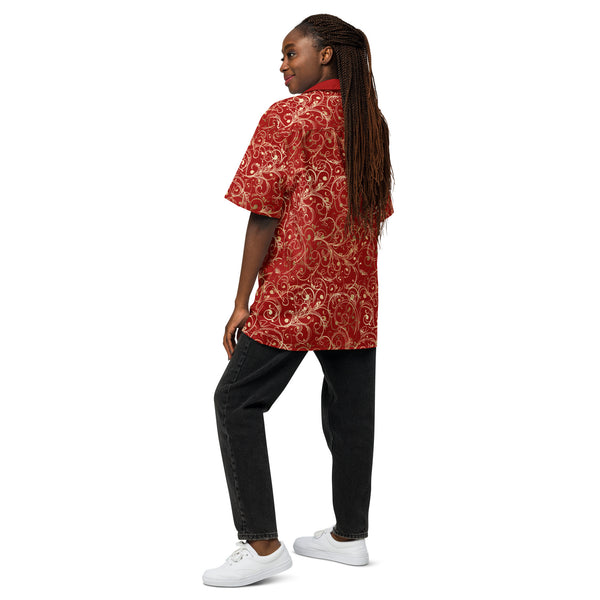 Regal Red Unisex Button Shirt