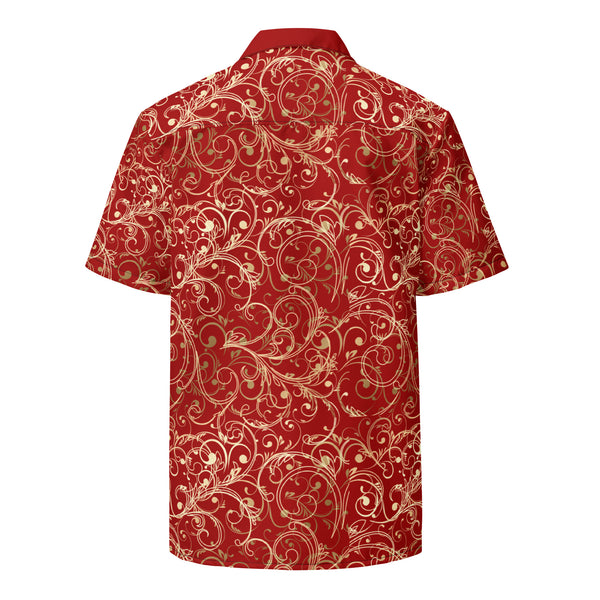 Regal Red Unisex Button Shirt
