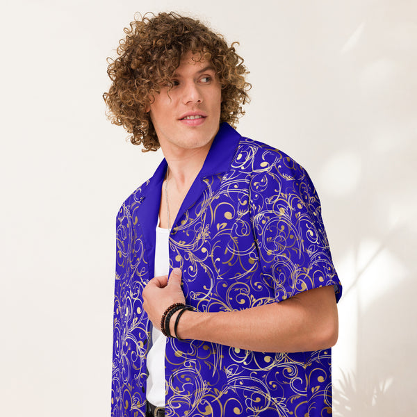 Regal Blue Unisex Button Shirt