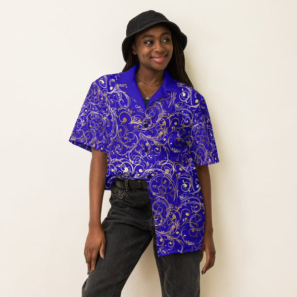 Regal Blue Unisex Button Shirt