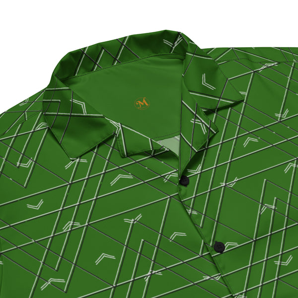 Level Up Green Unisex Button Shirt