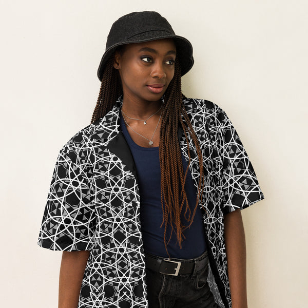 Majestic Black Unisex Button Shirt