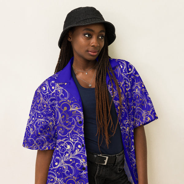 Regal Blue Unisex Button Shirt