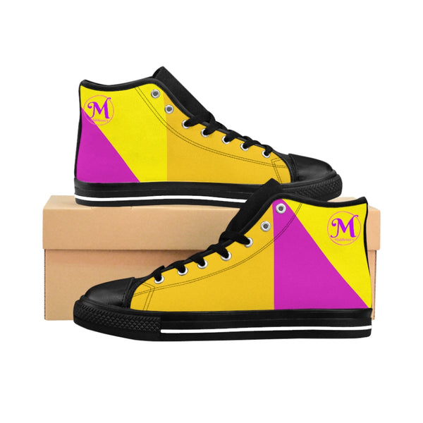 Yellow & Pink Women's High-top Sneakers