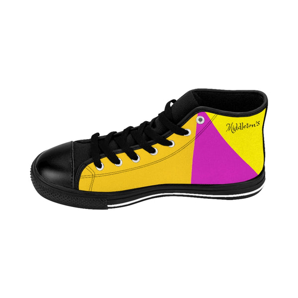 Yellow & Pink Women's High-top Sneakers