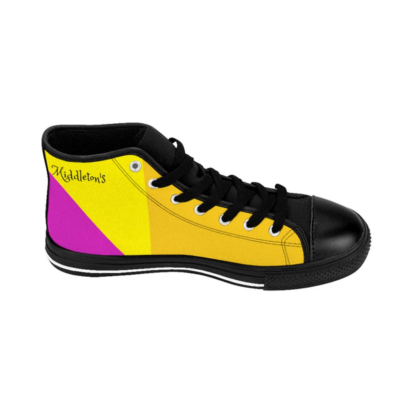 Yellow & Pink Women's High-top Sneakers