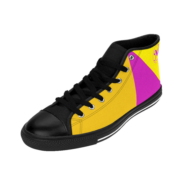 Yellow & Pink Women's High-top Sneakers