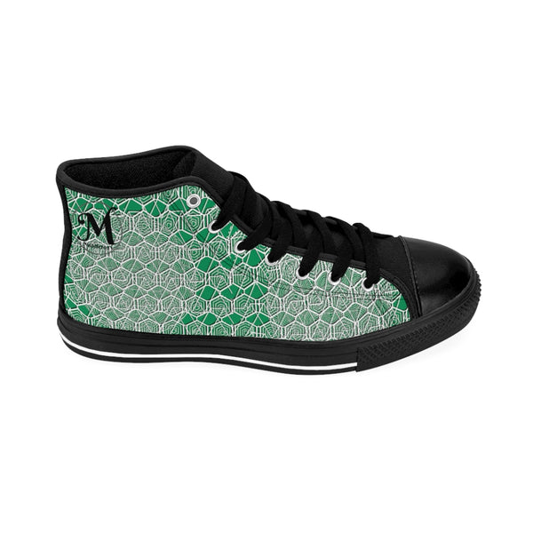 Tribal Green Men's High-top Sneakers