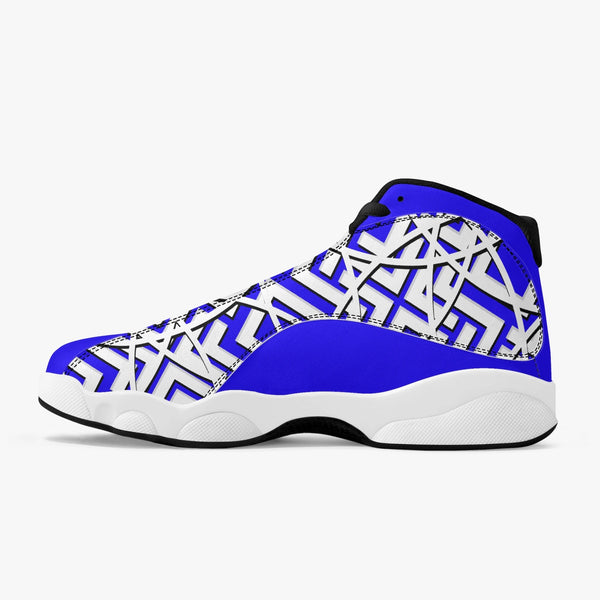 Majestic Blue High Top Leather Basketball Sneakers