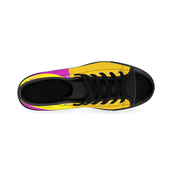 Yellow & Pink Women's High-top Sneakers