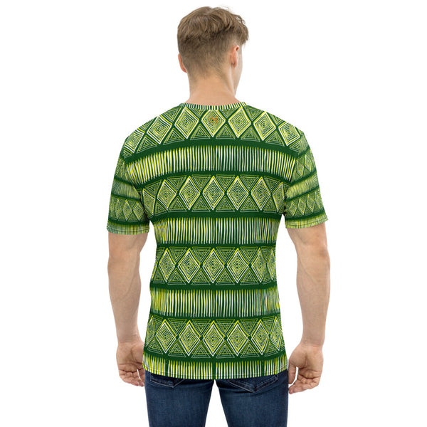 Royal Tribal Green and Yellow Men's T-shirt