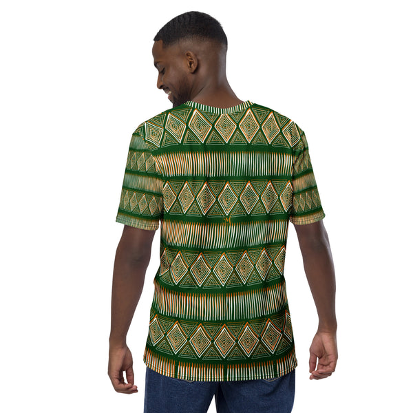 Royal Tribal Green and Orange Men's T-shirt
