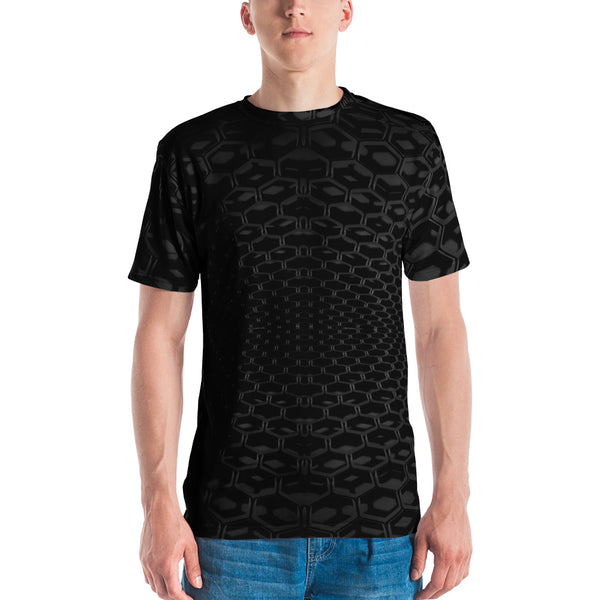 3-D Black Honeycomb Men's T-shirt