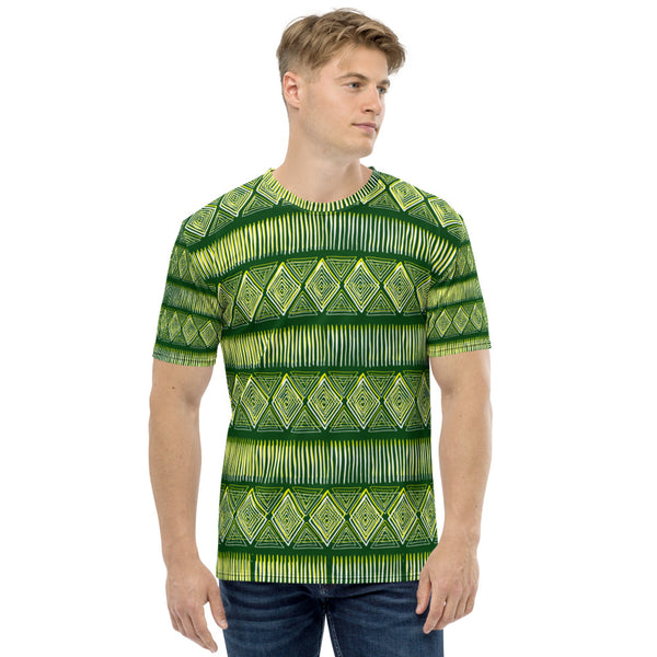 Royal Tribal Green and Yellow Men's T-shirt