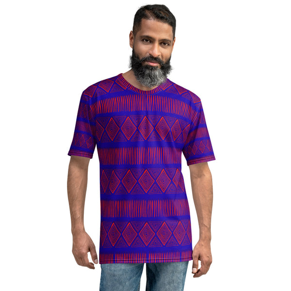Royal Tribal Red and Blue Men's T-shirt