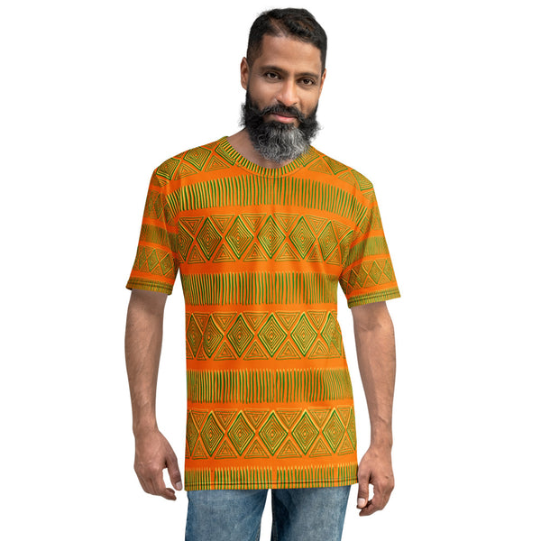 Orange and Green Royal Tribal Men's T-shirt