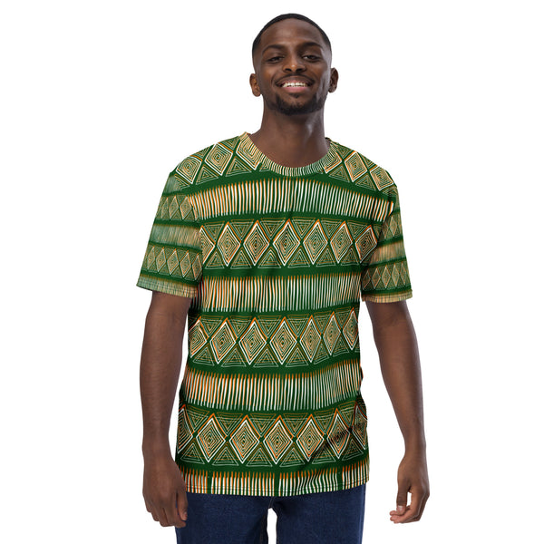 Royal Tribal Green and Orange Men's T-shirt