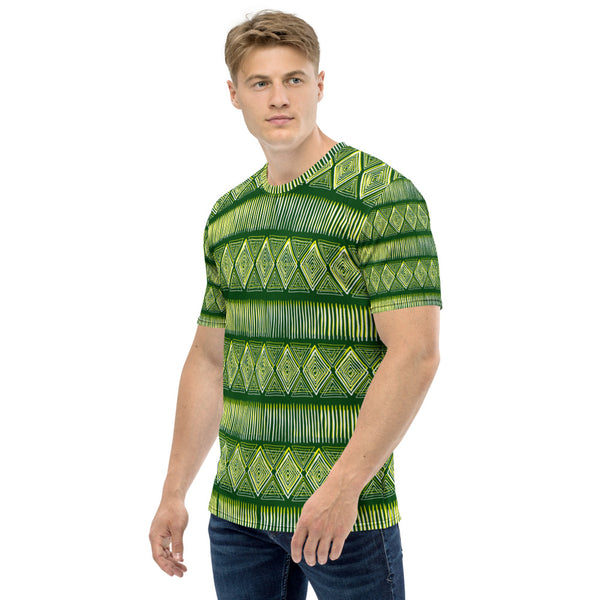 Royal Tribal Green and Yellow Men's T-shirt