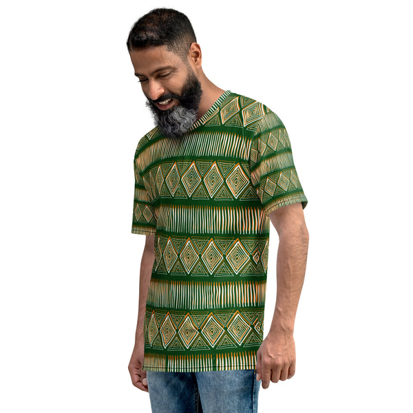 Royal Tribal Green and Orange Men's T-shirt