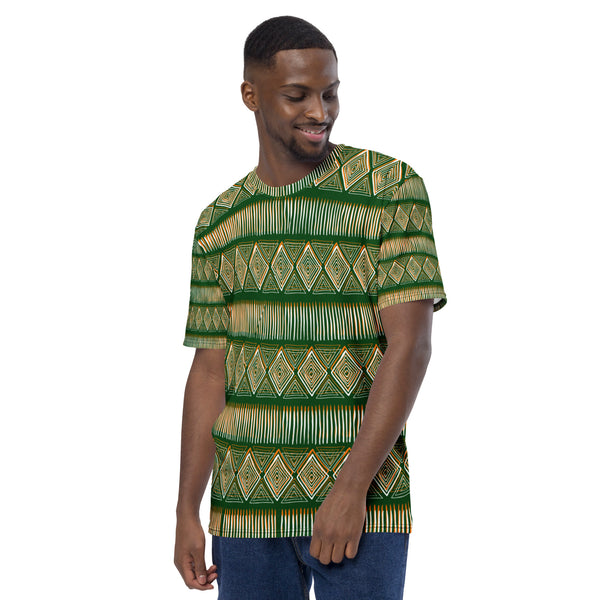 Royal Tribal Green and Orange Men's T-shirt