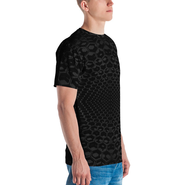 3-D Black Honeycomb Men's T-shirt