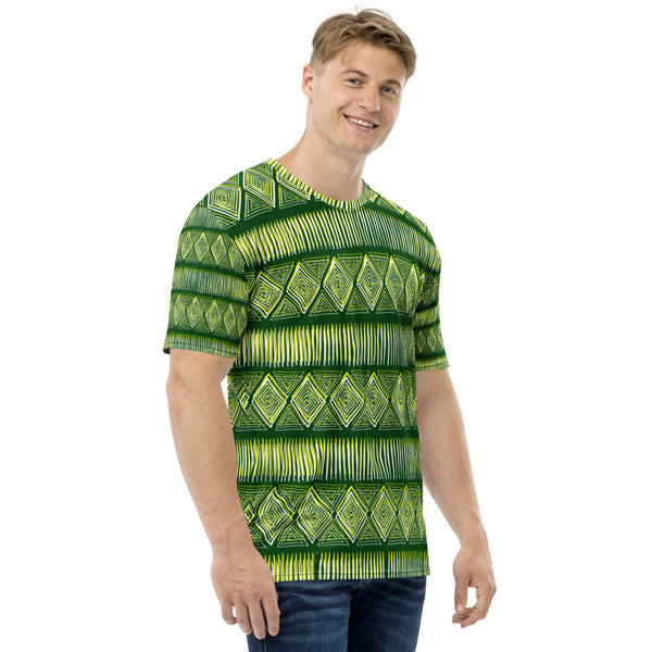 Royal Tribal Green and Yellow Men's T-shirt