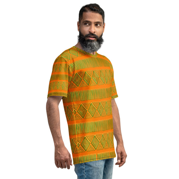 Orange and Green Royal Tribal Men's T-shirt