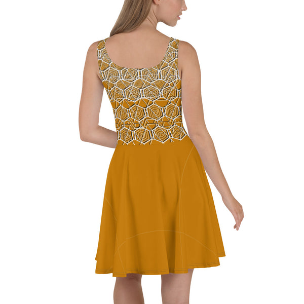Tribal Gold Majestic Skater Dress