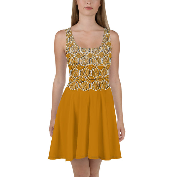 Tribal Gold Majestic Skater Dress