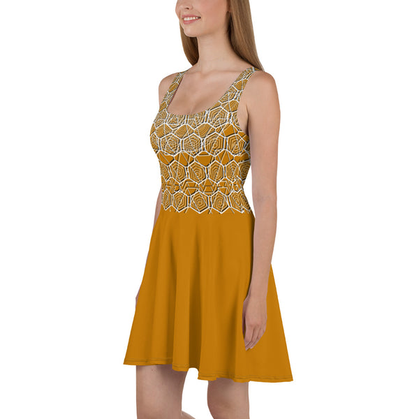 Tribal Gold Majestic Skater Dress