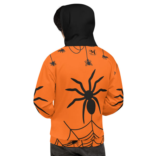Spiders and Web Orange Unisex Hoodie