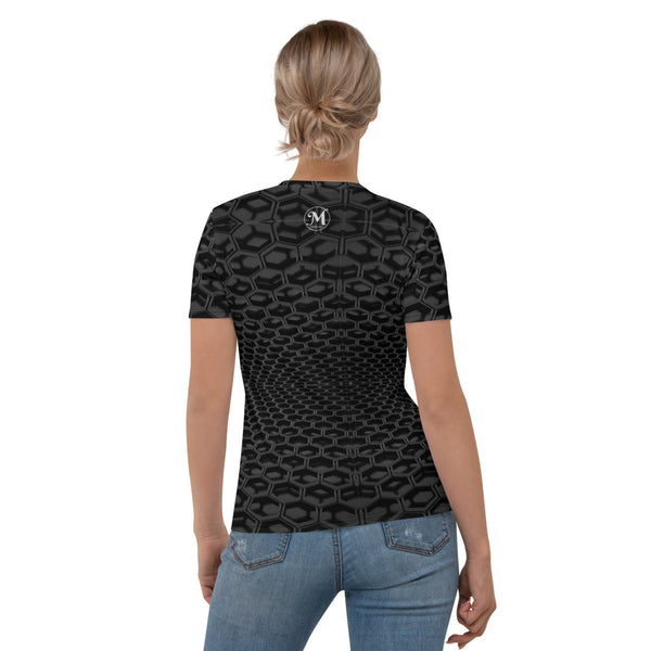 Black 3d Honeycomb Women's T-shirt