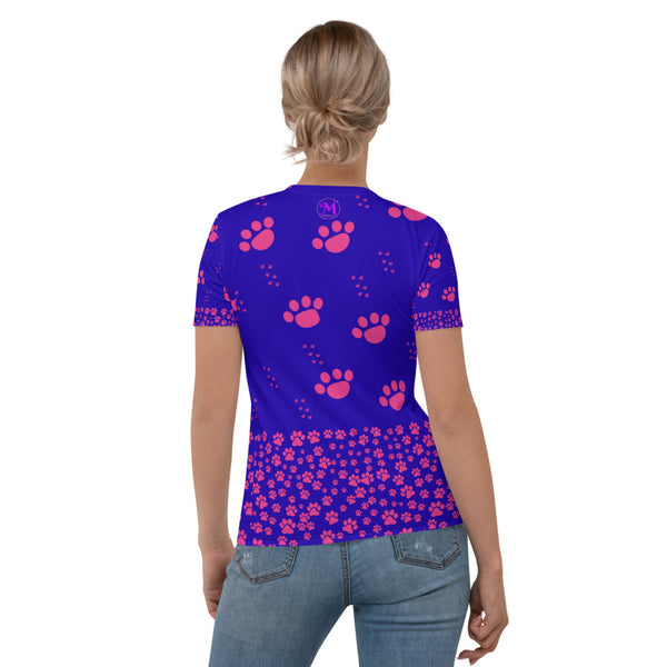 Pink Puppy Paws Women's T-shirt