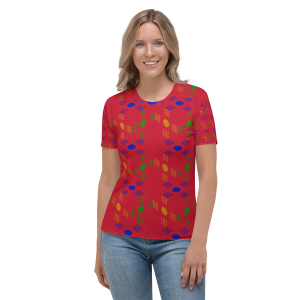 3D Cube Design Women's T-shirt