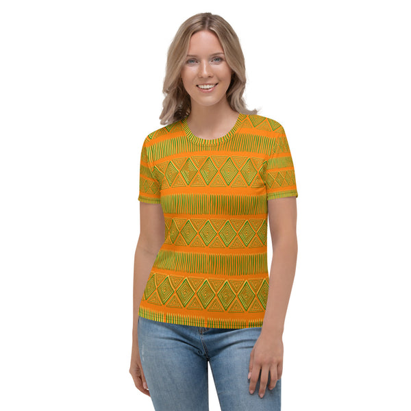 Orange and Green Royal Tribal Women's T-shirt