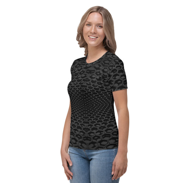 Black 3d Honeycomb Women's T-shirt