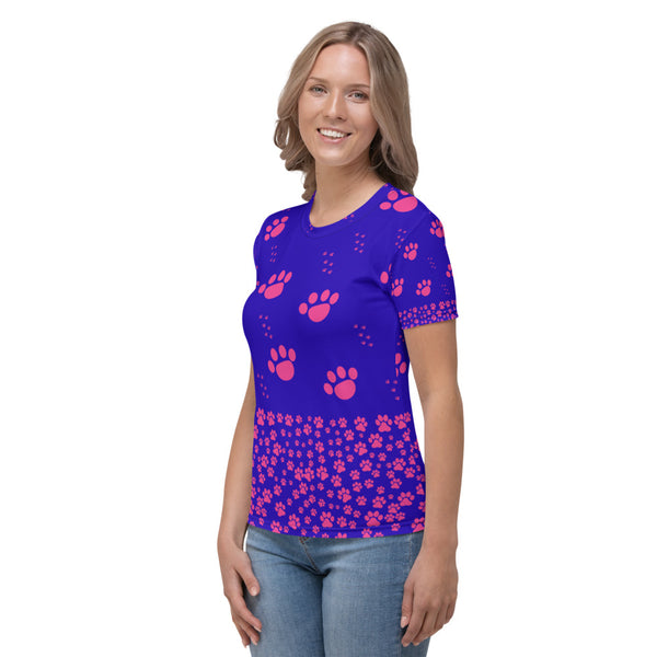 Pink Puppy Paws Women's T-shirt