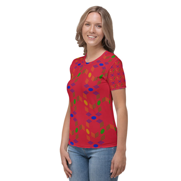 3D Cube Design Women's T-shirt