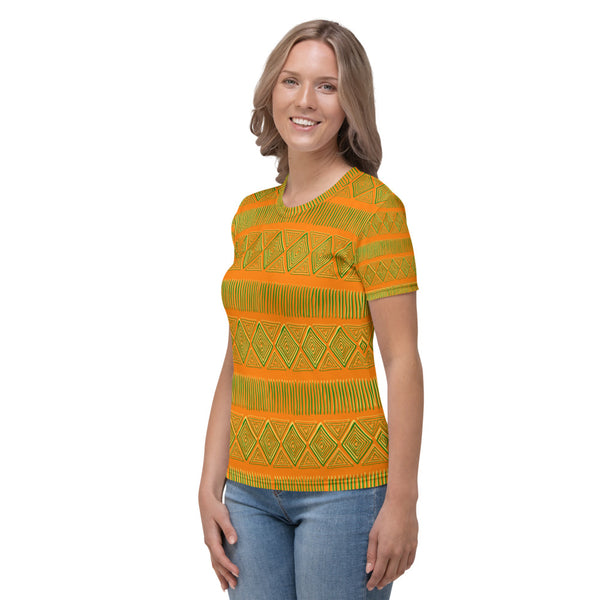 Orange and Green Royal Tribal Women's T-shirt