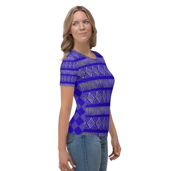 Royal Tribal Blue Women's T-shirt