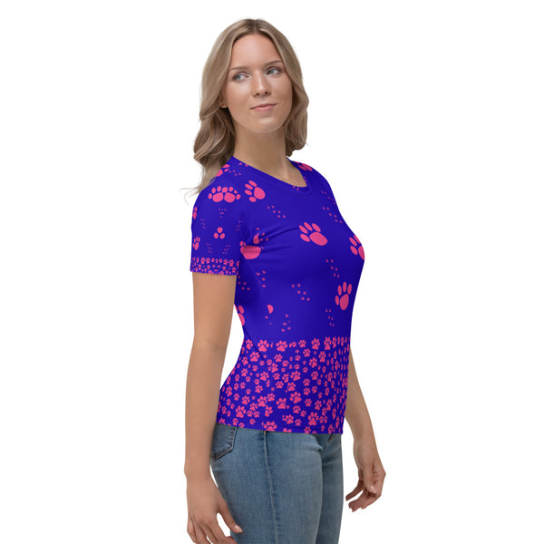 Pink Puppy Paws Women's T-shirt