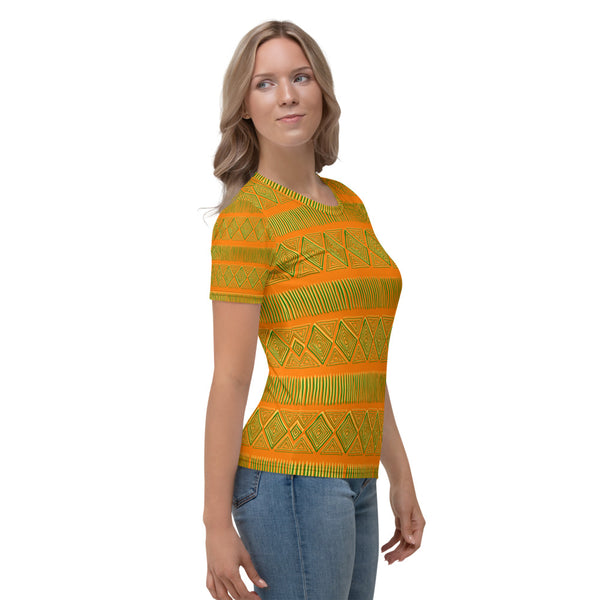 Orange and Green Royal Tribal Women's T-shirt