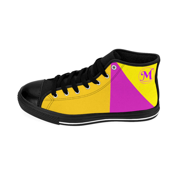 Yellow & Pink Women's High-top Sneakers