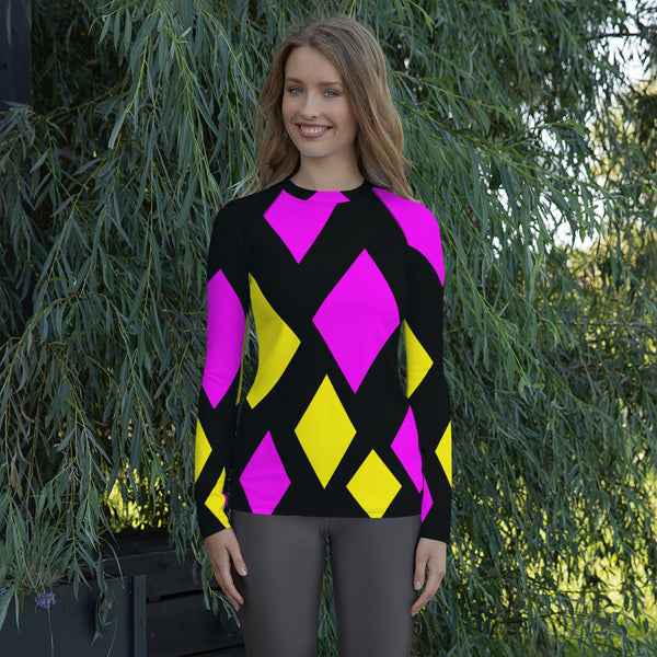 Pink & Yellow Diamonds Women's Long-Sleeve T-Shirt