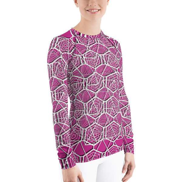 Women's Tribal Pink Rash Guard Shirt