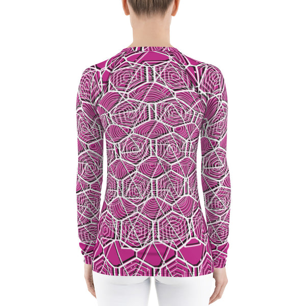 Women's Tribal Pink Rash Guard Shirt
