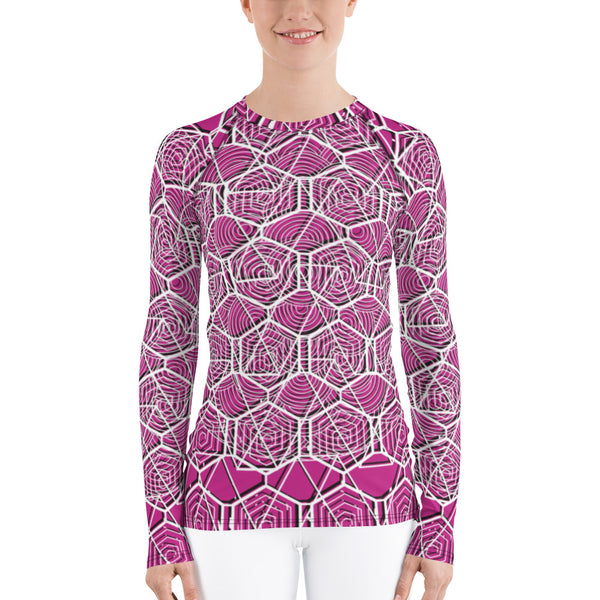 Women's Tribal Pink Rash Guard Shirt
