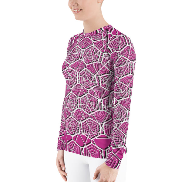 Women's Tribal Pink Rash Guard Shirt