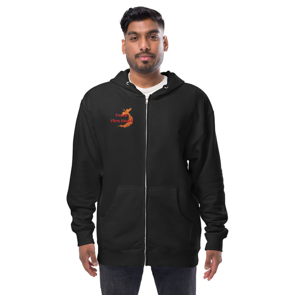 Team Fire Hawk II Unisex fleece zip up hoodie